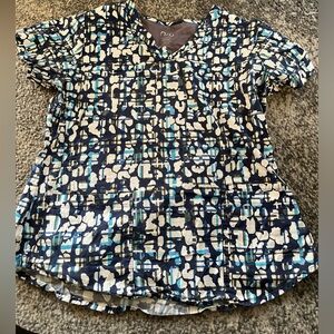 Multi colored scrub top